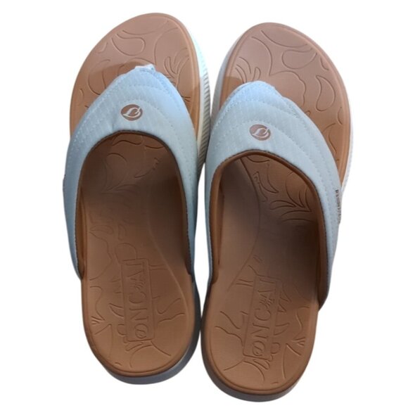 Oncai Shoes - Women Oncai Comfort Slides sandals, flip flop Sz 11 White Tan orthopedic recovey
